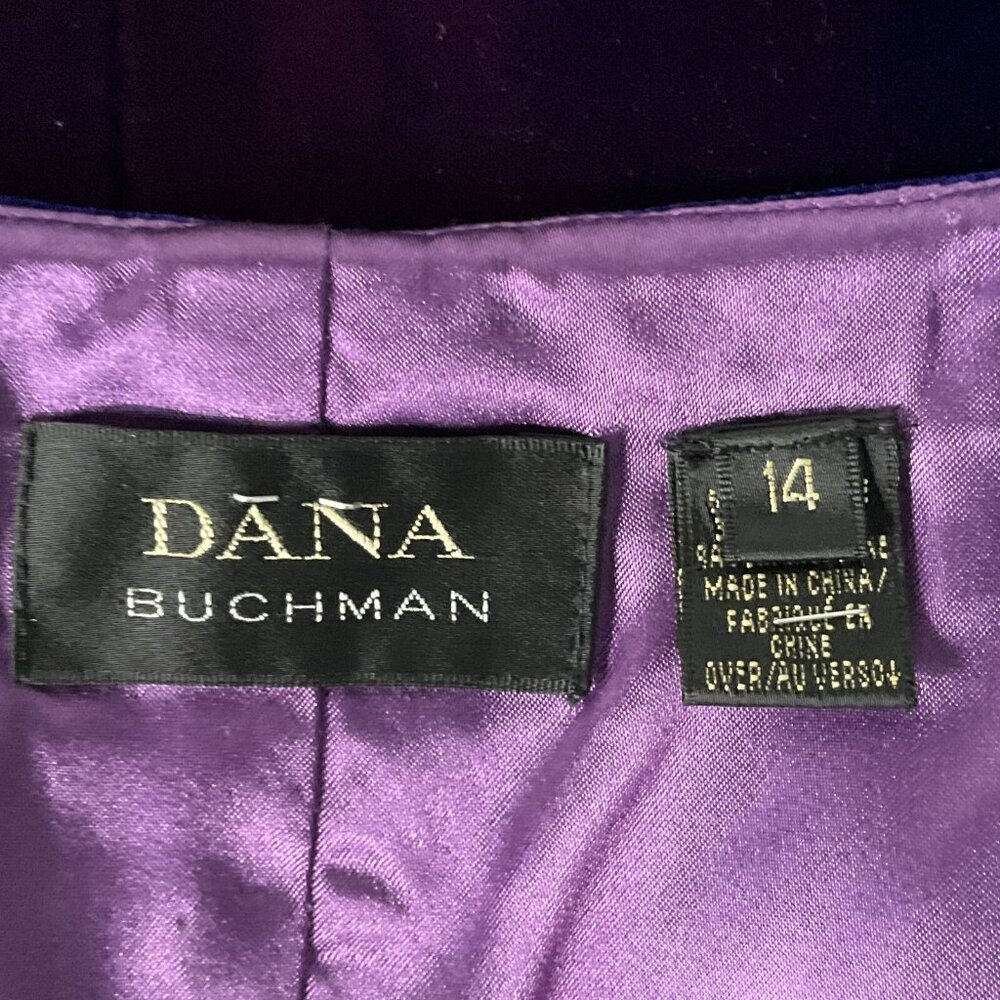 Dana Buchman Top Sz 14 Purple Blue Chameleon Velour Shimmer Event Cocktail Party - Picture 3 of 9
